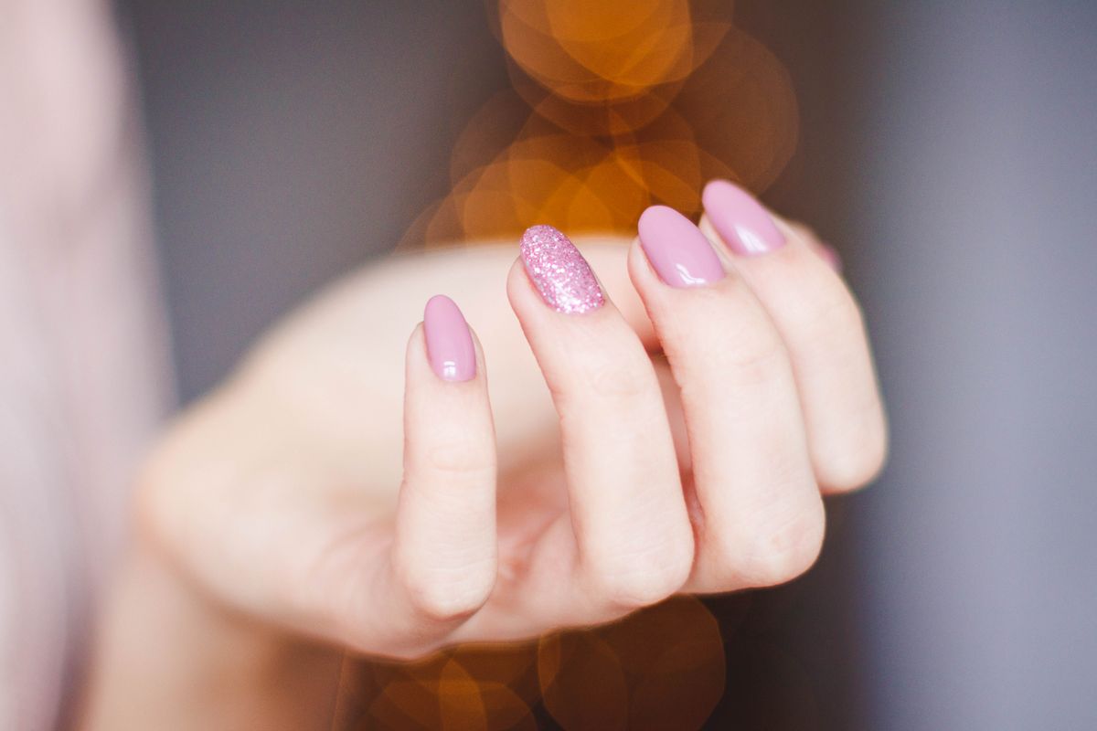 Finished manicure set, nail salon styling